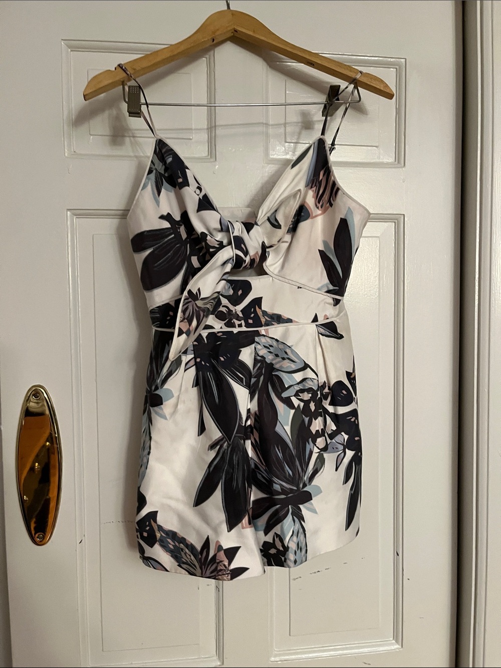 Romper by: Keepsake Floral Tie-Front Spaghetti Strap